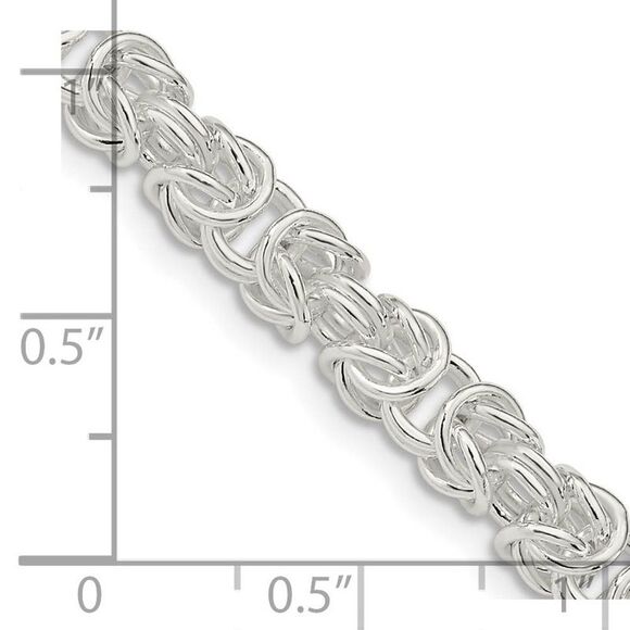 5.5mm Sterling Silver Solid Rounded Byzantine Chain Necklace, 20 Inch